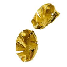 Load image into Gallery viewer, Vintage gold tone designer clip on earrings
