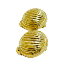 Load image into Gallery viewer, Vintage gold tone designer clip on earrings
