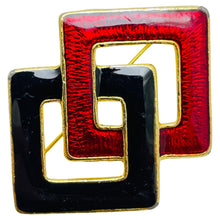 Load image into Gallery viewer, Vintage gold tone enamel designer brooch
