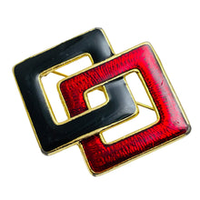 Load image into Gallery viewer, Vintage gold tone enamel designer brooch
