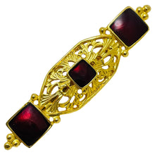Load image into Gallery viewer, Vintage gold tone enamel designer brooch
