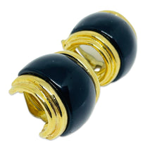 Load image into Gallery viewer, Vintage gold tone enamel designer clip on earrings
