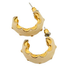 Load image into Gallery viewer, Vintage gold tone enamel designer earrings
