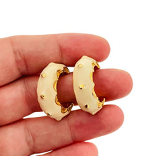 Load image into Gallery viewer, Vintage gold tone enamel designer earrings
