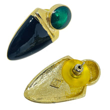 Load image into Gallery viewer, Vintage gold tone enamel designer post earrings
