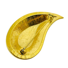 Load image into Gallery viewer, Vintage gold tone enamel leaf designer brooch
