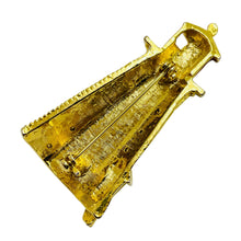 Load image into Gallery viewer, Vintage gold tone enamel lighthouse designer brooch
