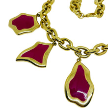 Load image into Gallery viewer, Vintage gold tone enamel massive chain designer necklace
