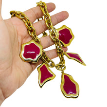 Load image into Gallery viewer, Vintage gold tone enamel massive chain designer necklace
