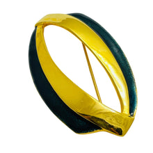 Load image into Gallery viewer, Vintage gold tone enamel modernist designer brooch
