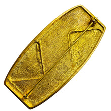 Load image into Gallery viewer, Vintage gold tone enamel rhinestones geometric designer brooch

