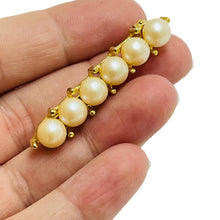Load image into Gallery viewer, Vintage gold tone faux pearl brooch
