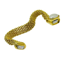 Load image into Gallery viewer, Vintage gold tone faux pearl designer chain bracelet
