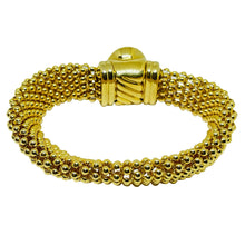 Load image into Gallery viewer, Vintage gold tone faux pearl designer chain bracelet
