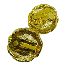 Load image into Gallery viewer, Vintage gold tone faux pearl designer clip on earrings
