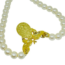 Load image into Gallery viewer, Vintage gold tone faux pearls beaded designer necklace
