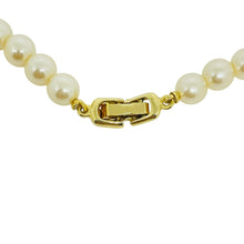Load image into Gallery viewer, Vintage gold tone faux pearls crystals designer necklace
