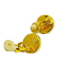 Load image into Gallery viewer, Vintage gold tone faux pearls designer clip on earrings

