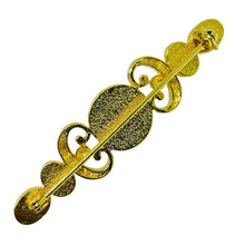 Load image into Gallery viewer, Vintage gold tone faux pearls rhinestones designer brooch
