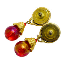 Load image into Gallery viewer, Vintage gold tone glass balls dangle designer brooch

