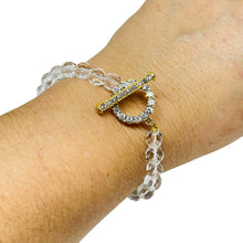 Load image into Gallery viewer, Vintage gold tone glass beads rhinestones toggle clasp designer bracelet
