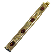 Load image into Gallery viewer, Vintage gold tone glass cabochons designer bracelet

