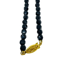 Load image into Gallery viewer, Vintage gold tone glass crystal beaded tassel designer necklace earrings set
