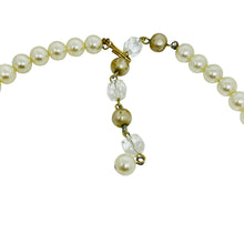 Load image into Gallery viewer, Vintage gold tone glass pearls beads waterfall designer necklace
