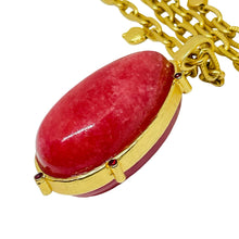 Load image into Gallery viewer, Vintage gold tone glass pendant long chain designer necklace
