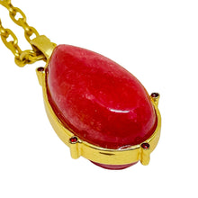 Load image into Gallery viewer, Vintage gold tone glass pendant long chain designer necklace
