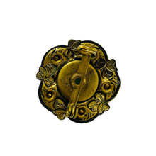 Load image into Gallery viewer, Vintage gold tone glass stones Czechoslovakian small brooch
