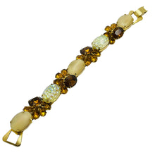 Load image into Gallery viewer, Vintage gold tone glass stones link designer bracelet

