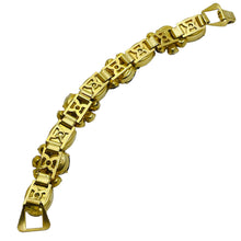 Load image into Gallery viewer, Vintage gold tone glass stones link designer bracelet
