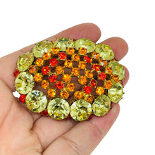 Load image into Gallery viewer, Vintage gold tone glass stones massive designer brooch
