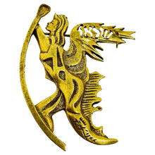 Load image into Gallery viewer, Vintage gold tone goddess designer brooch
