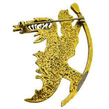 Load image into Gallery viewer, Vintage gold tone goddess designer brooch
