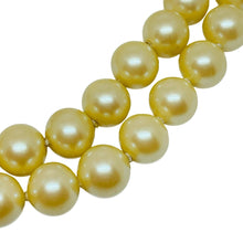 Load image into Gallery viewer, Vintage gold tone green glass jade pearls beads designer brooch necklace
