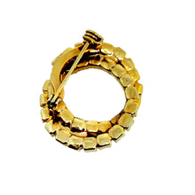 Load image into Gallery viewer, Vintage gold tone green rhinestone double circle brooch
