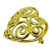Load image into Gallery viewer, Vintage gold tone heart designer brooch
