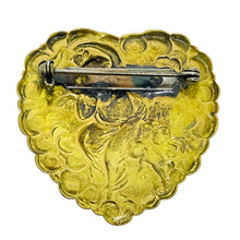 Load image into Gallery viewer, Vintage gold tone heart designer brooch
