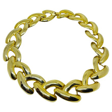 Load image into Gallery viewer, Vintage gold tone huge designer chain necklace

