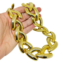 Load image into Gallery viewer, Vintage gold tone huge designer chain necklace
