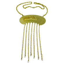 Load image into Gallery viewer, Vintage gold tone huge pendant dangle chain modernist necklace

