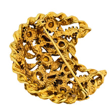 Load image into Gallery viewer, Vintage gold tone jewel glass stones designer brooch
