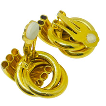 Load image into Gallery viewer, Vintage gold tone knot door knocker style designer 80's clip on earrings
