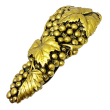 Load image into Gallery viewer, Vintage gold tone large grapes leafs resin fur clip
