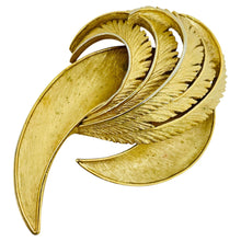 Load image into Gallery viewer, Vintage gold tone leaf designer brooch
