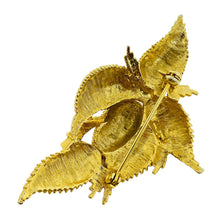 Load image into Gallery viewer, Vintage gold tone leaf designer brooch
