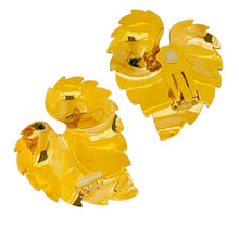 Load image into Gallery viewer, Vintage gold tone leaf designer clip on earrings
