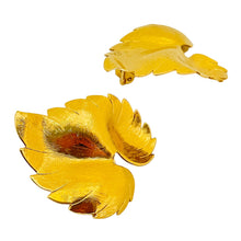Load image into Gallery viewer, Vintage gold tone leaf designer clip on earrings
